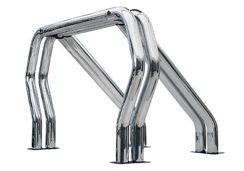 Chrome Double Main-Double Kicker Bed Bars 73-up Dodge Ram - Click Image to Close